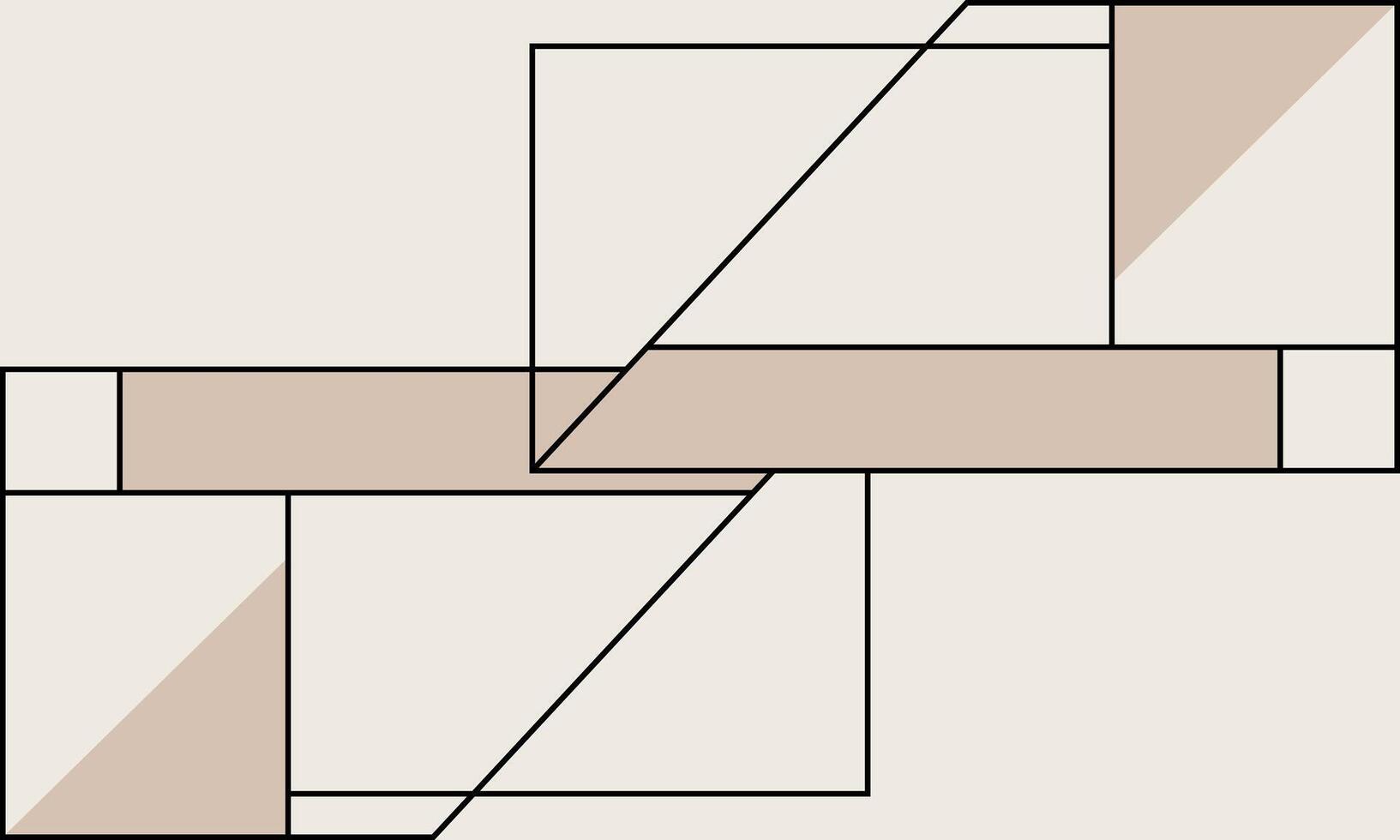 A drawing of a square with two lines vector