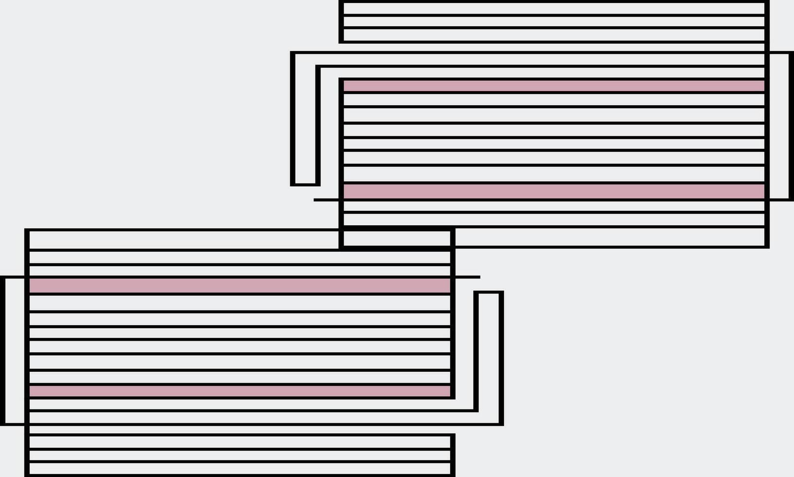 Two rectangular boxes with pink lines on them vector