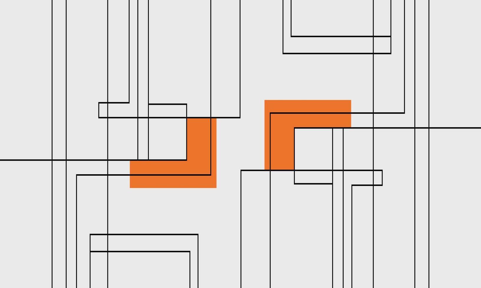 A drawing of a square with orange squares vector