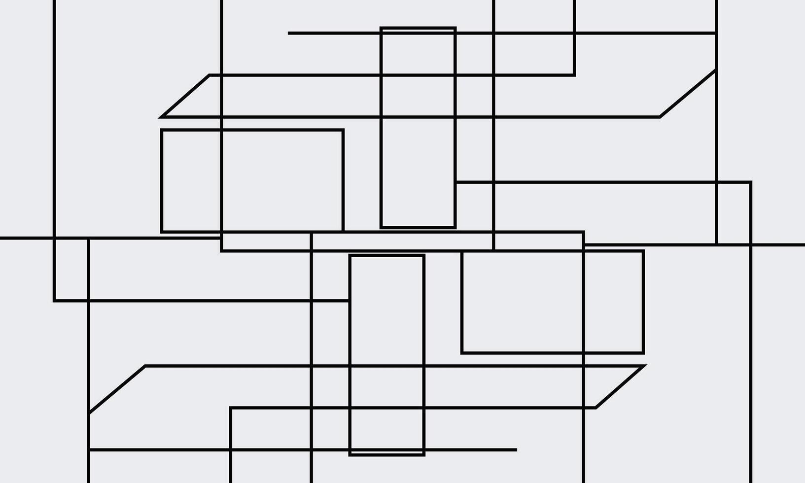A drawing of a square with lines vector