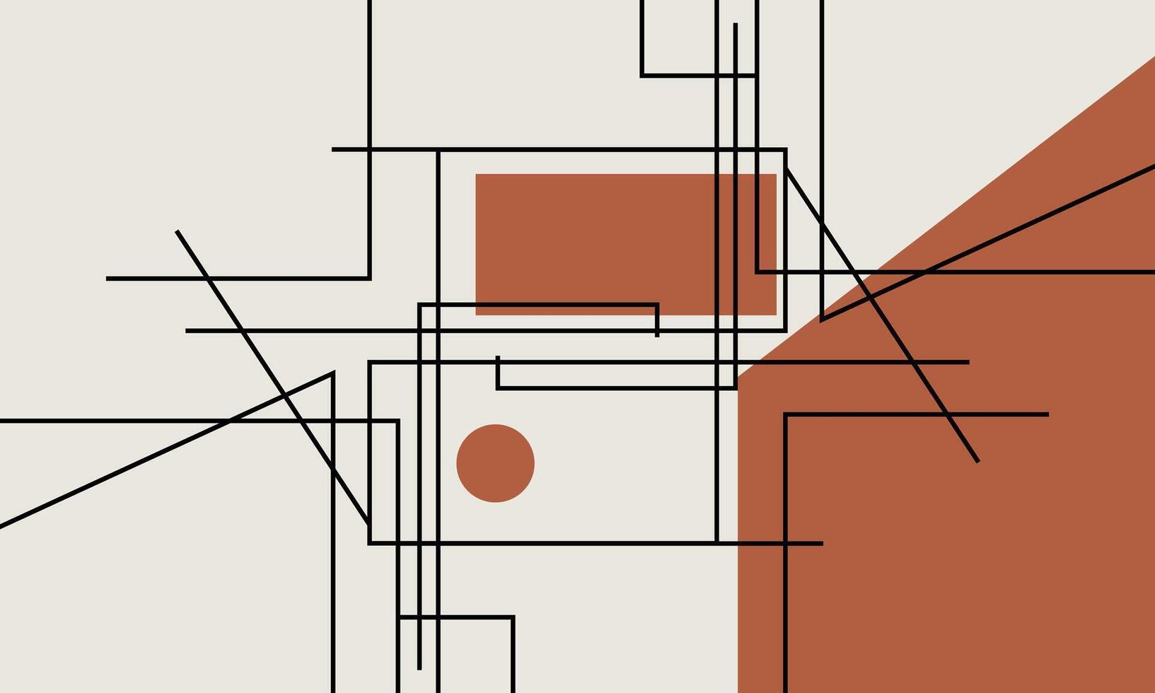 A geometric art abstract design with lines and squares vector