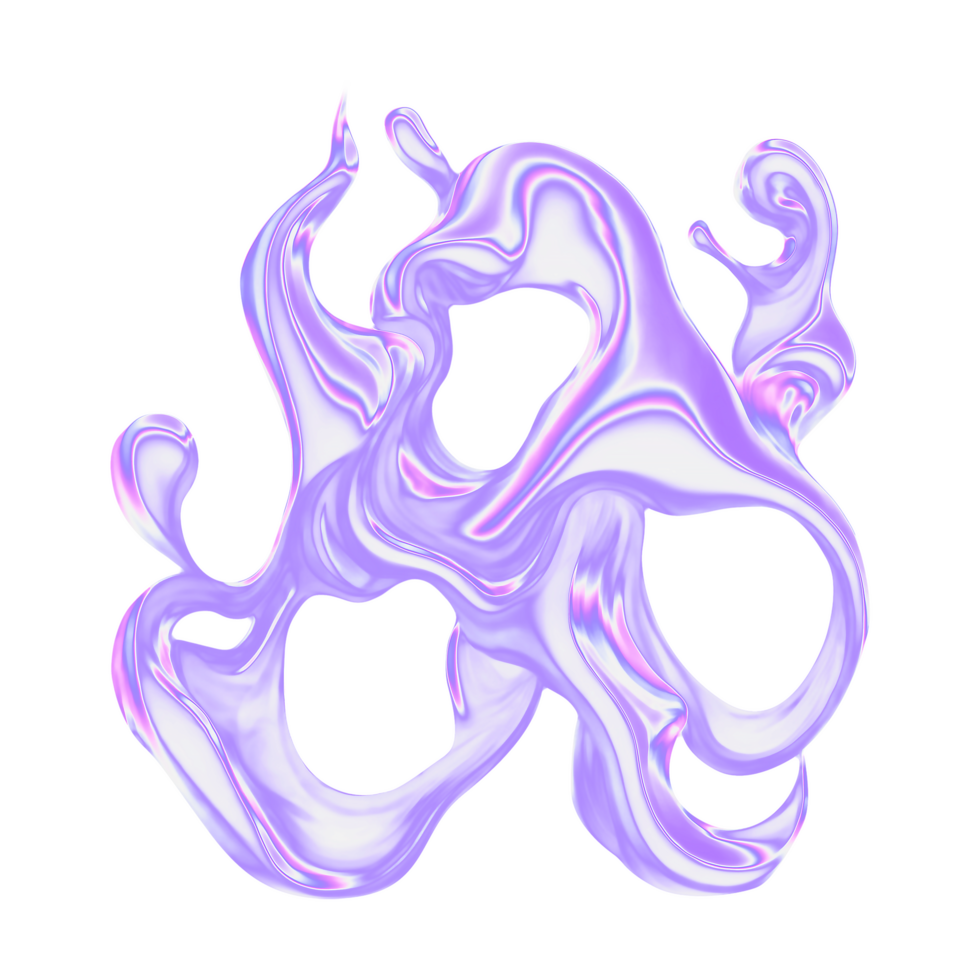 dinamico flusso pendenza olografico iridescente forme 3d elemento png