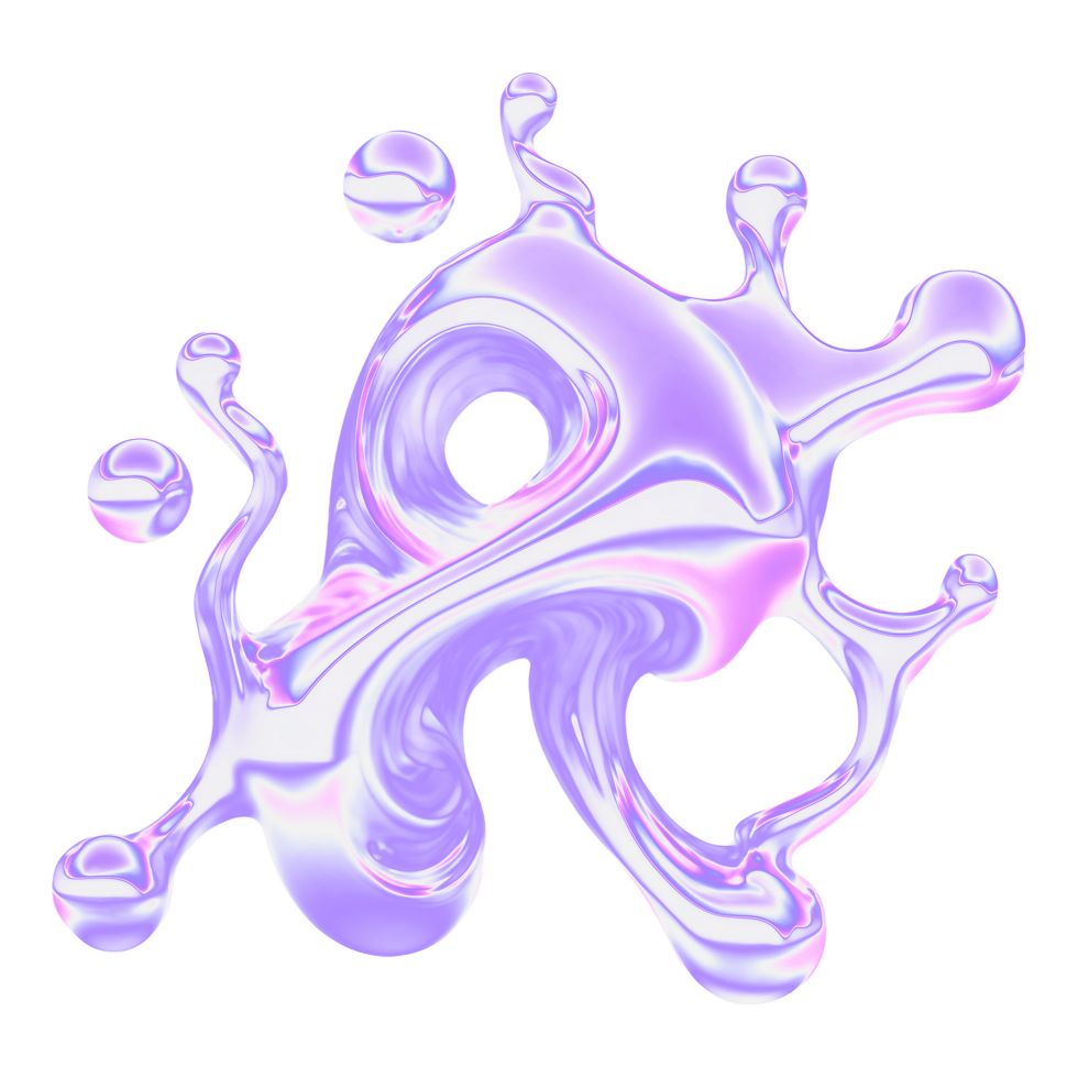 Gradient Abstract Gradient Holographic Shapes 3D Element png