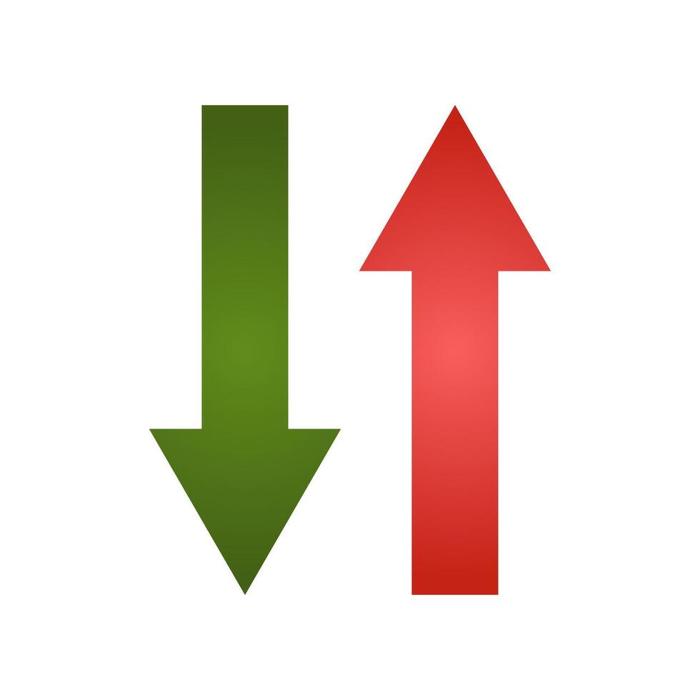 Up and Down Arrow Icons Navigation, Direction, and UI Symbols vector