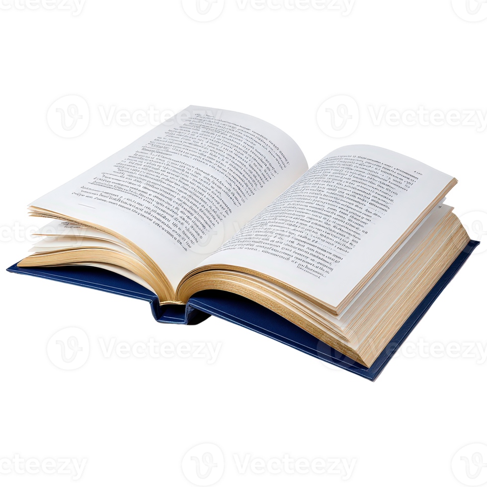 Open Book Displaying Printed Pages with Text on a for Educational and Literary Themes png