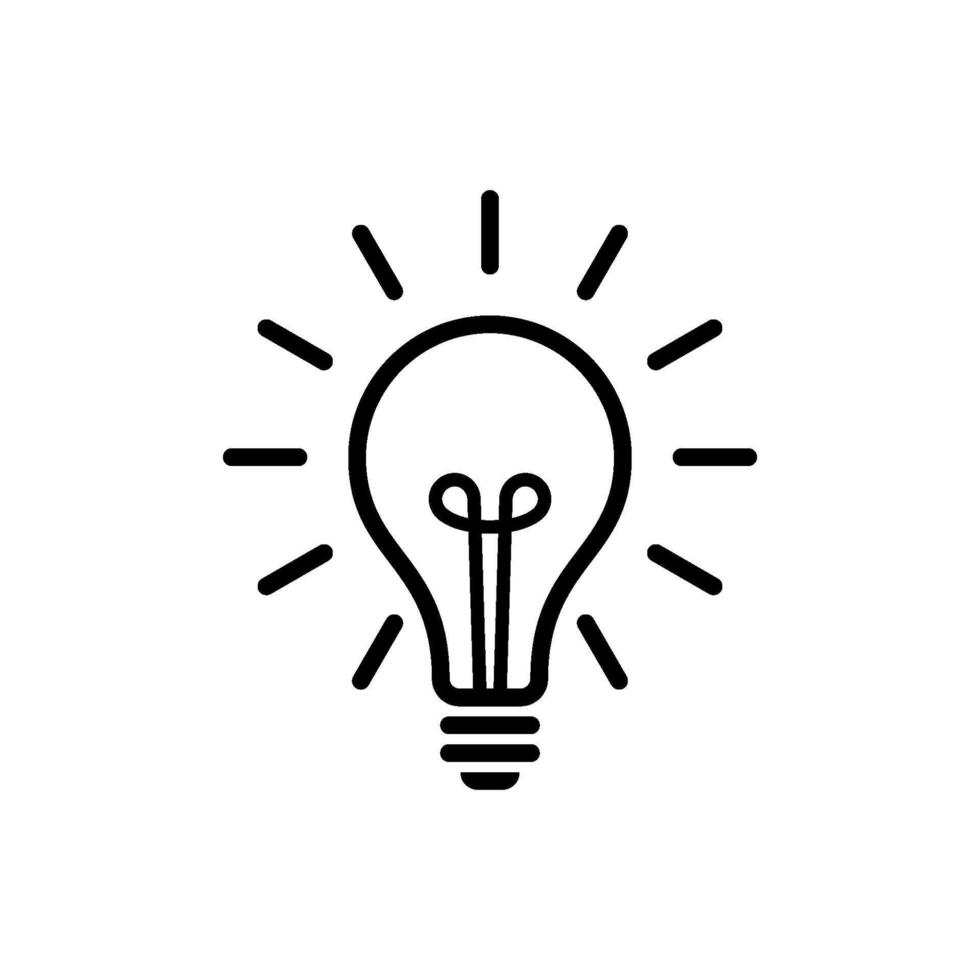 Brainstorming Think Idea Light Bulb Lamp Icon Template vector