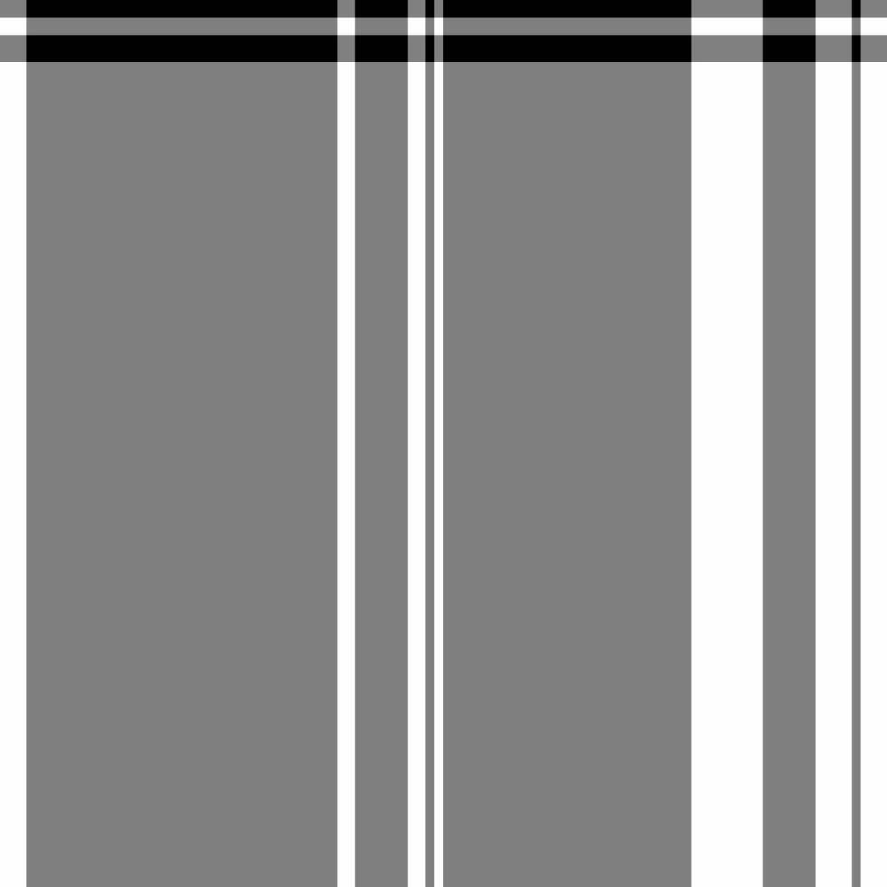 Striking monochrome plaid pattern. Modern geometric design with intersecting grey, white, and black lines. Ideal for textile prints, website backgrounds, or minimalist branding. vector