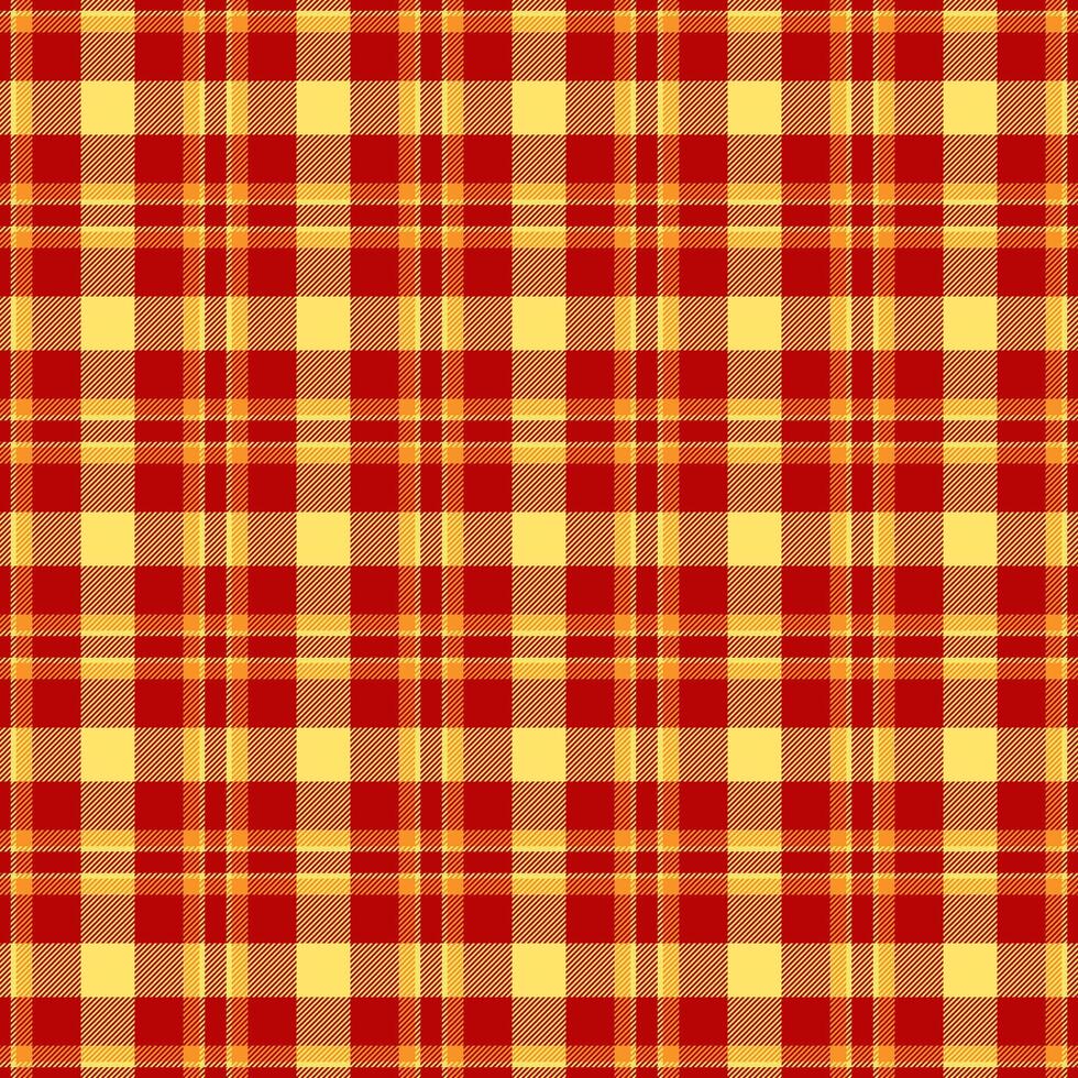 Vibrant red and yellow plaid pattern. Perfect for textile design, website backgrounds, or autumnal themed projects. vector