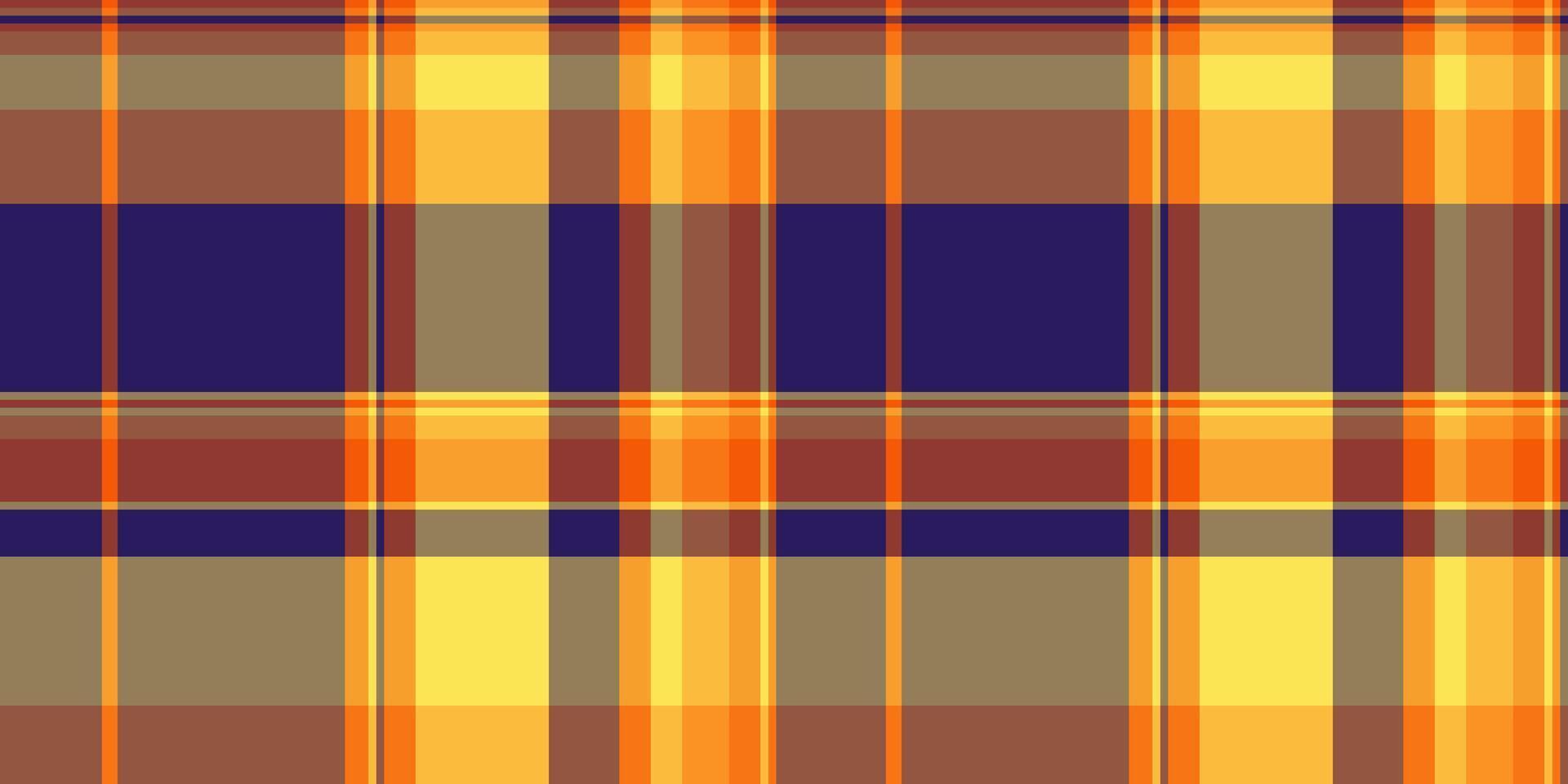 Card tartan background seamless, display fabric pattern check. Striped plaid texture textile in orange and amber colors. vector