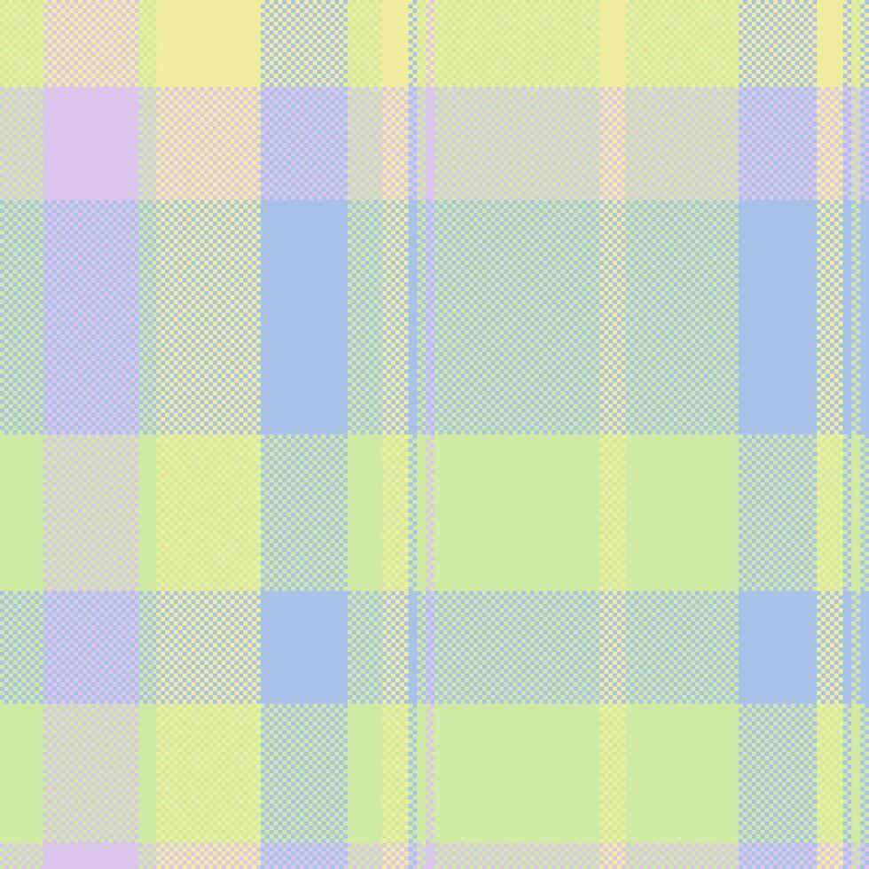 Pastel plaid pattern, evokes spring freshness and calm. Ideal for backgrounds, textiles, or designs needing a soft, comforting, and visually interesting texture. vector