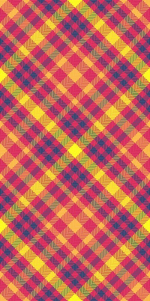 Famous seamless plaid textile, empty tartan pattern . Thin check texture background fabric in red and amber colors. vector