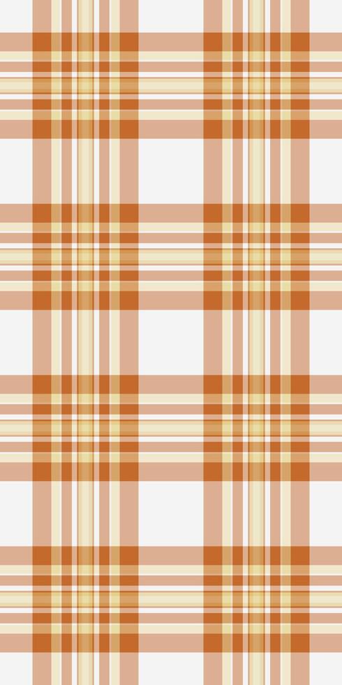 Checkered tartan pattern plaid, repetition check texture. Asymmetric background seamless fabric textile in orange and light colors. vector