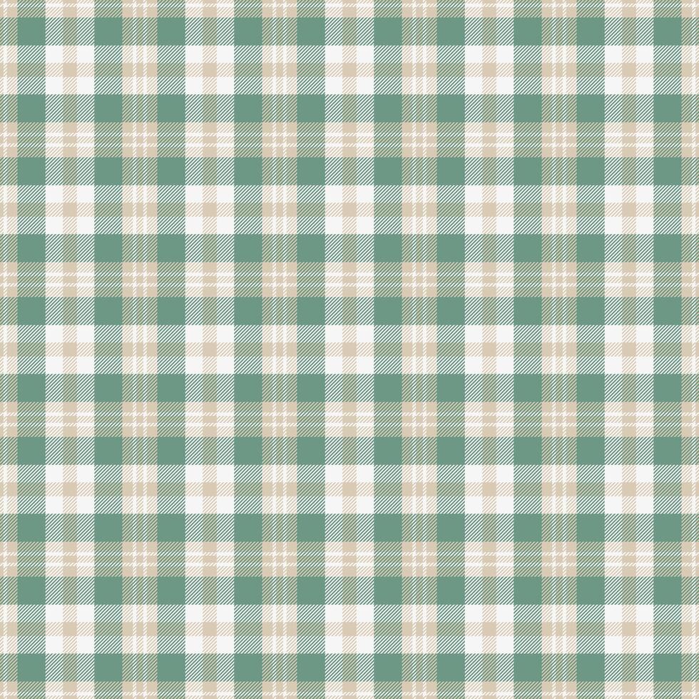Subtle sage green and cream plaid pattern. Perfect for textile design, website backgrounds, or crafting projects. Evokes a sense of calm and rustic charm. Ideal for fall or spring themes. vector