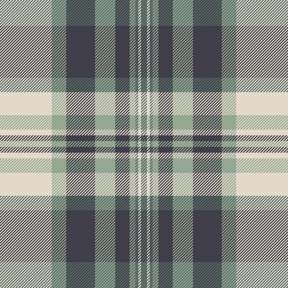 Sophisticated neutral plaid pattern. Elegant sage green, cream, and charcoal gray tones create a versatile design ideal for textile projects, website backgrounds, or fashion presentations. vector