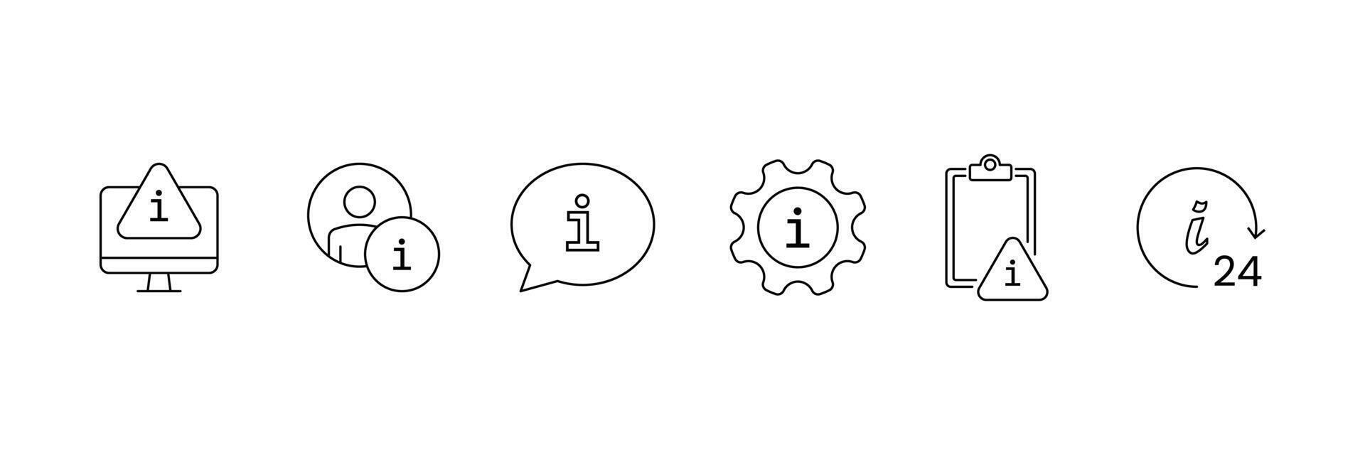 Set of Info and Help icon collection. Instruction, guidebook, reference symbol. vector