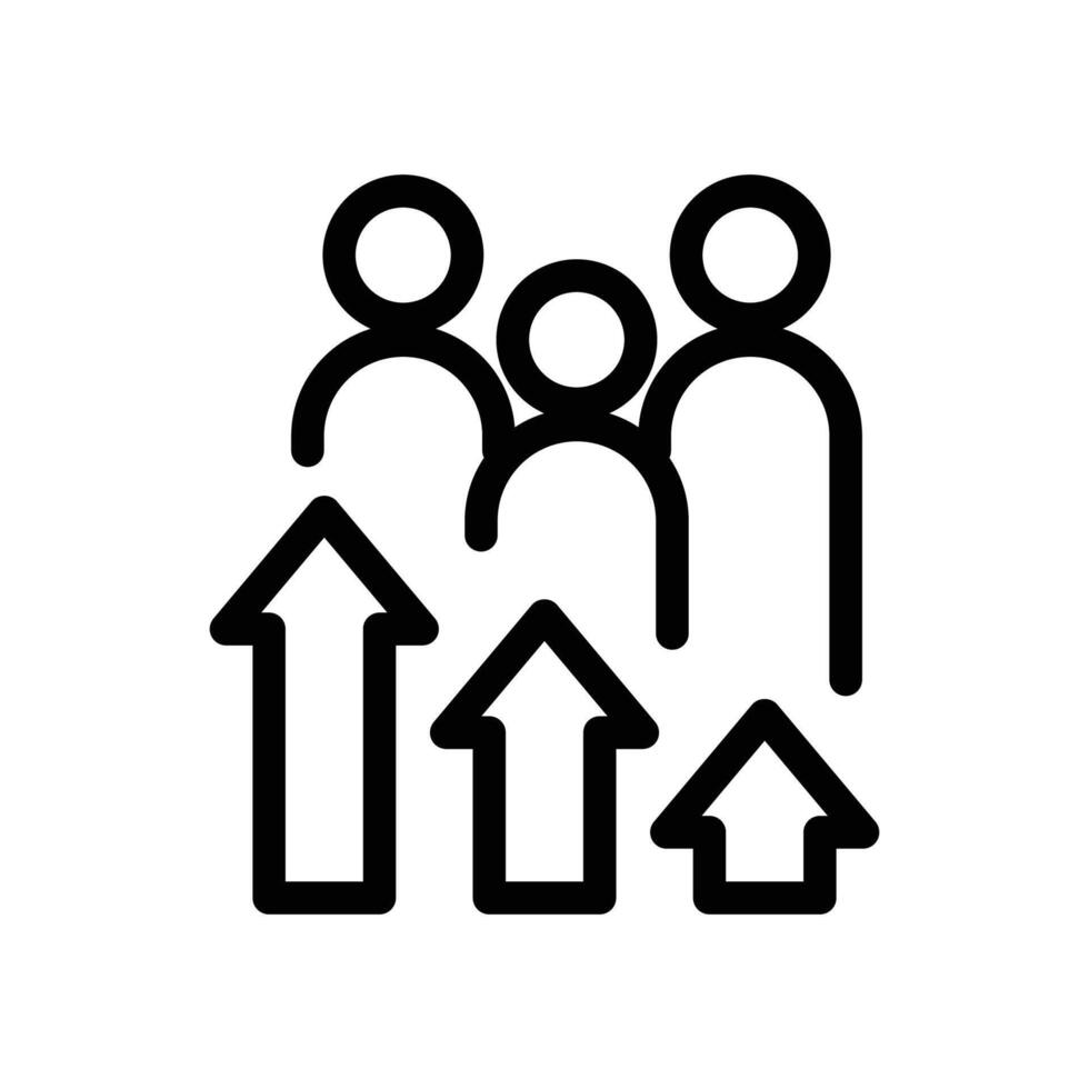 community growth outline icon design good for web or mobile app vector