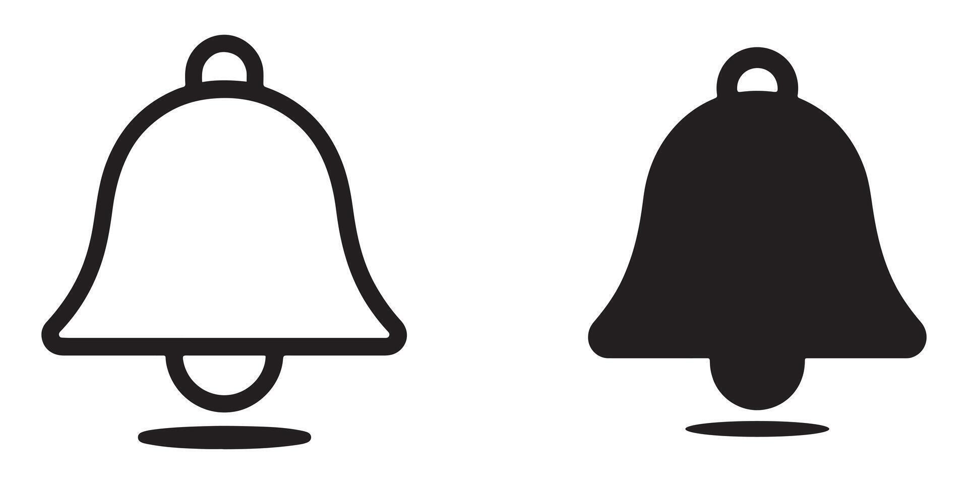 Simple yet Elegant Bell Icons Outline and Filled Notification Symbols for Website and App Design vector