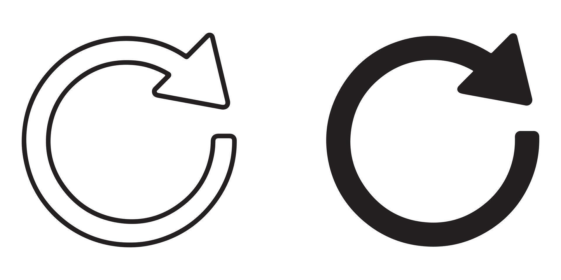 Circular Arrow Icons Refresh, Reload, Repeat Symbols for Website and App Design in Minimalist Style vector