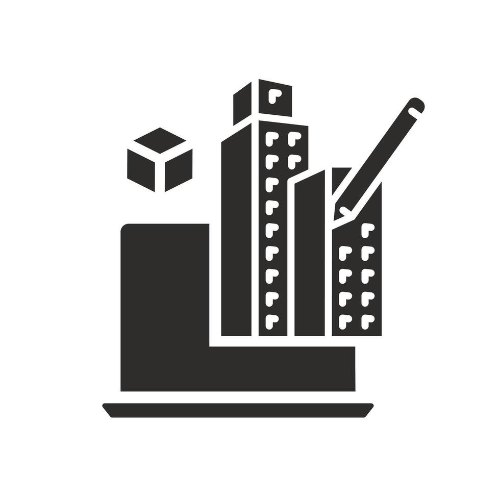 development architecture process, building information modeling icon, construction management technology, flat illustration vector