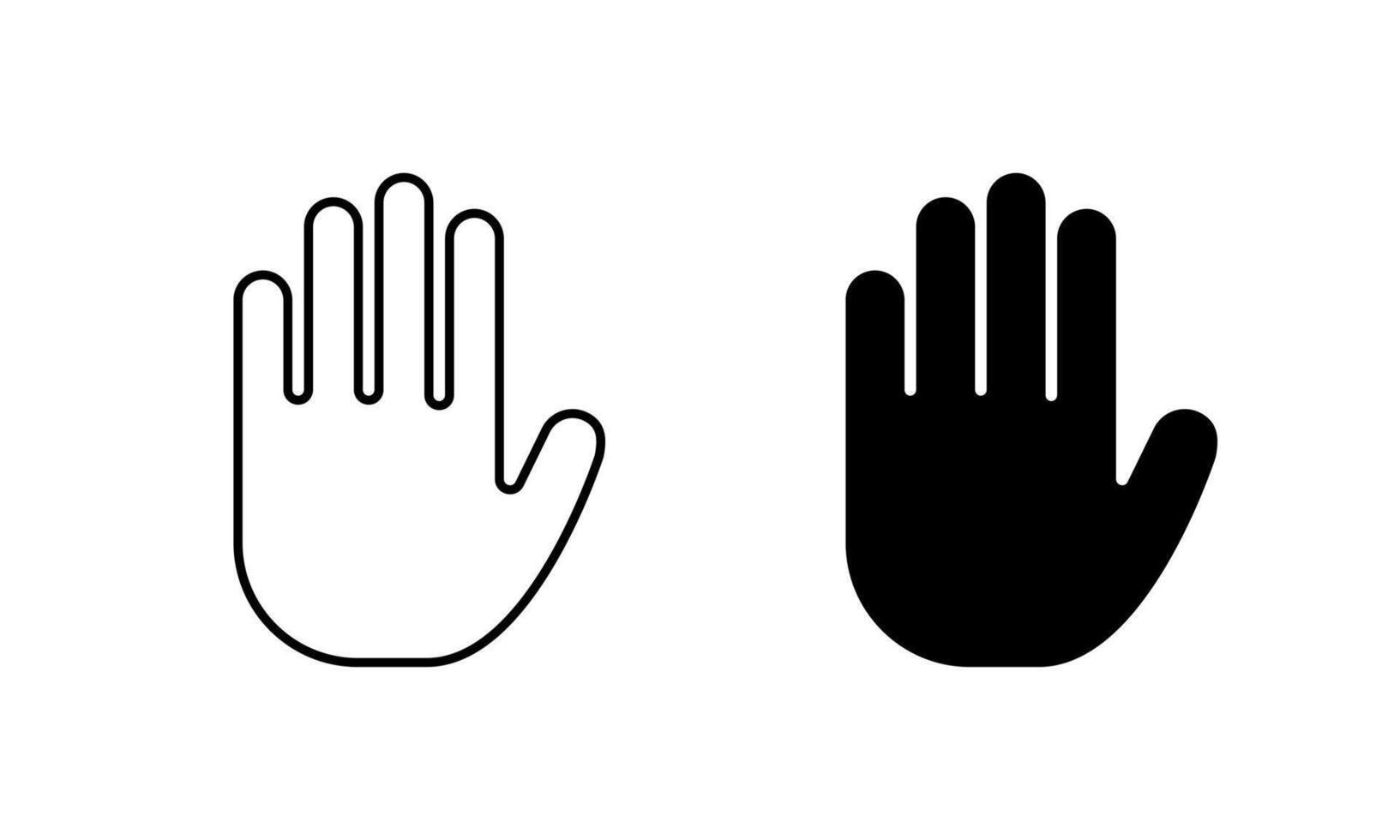 Hand stop icon. Palm gesture symbol. Access denial concept vector
