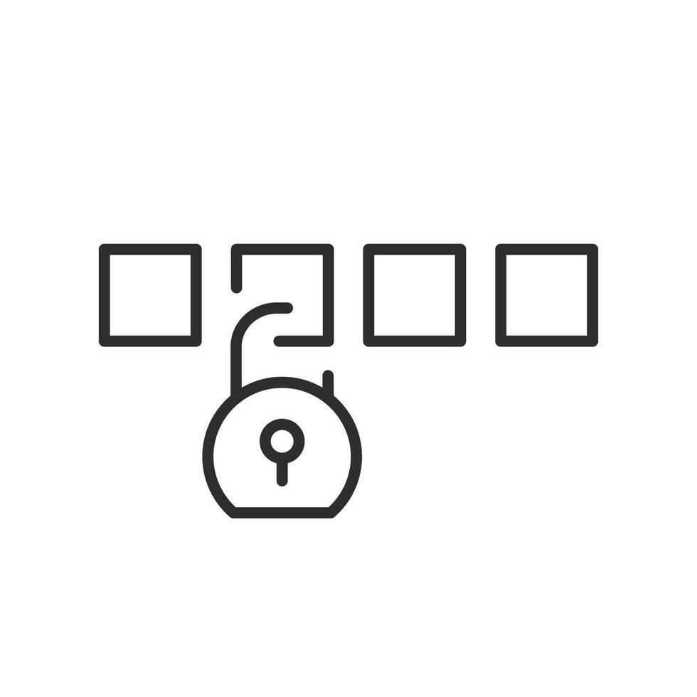 push code verification, 2fa authentication icon, security password, thin line illustration vector
