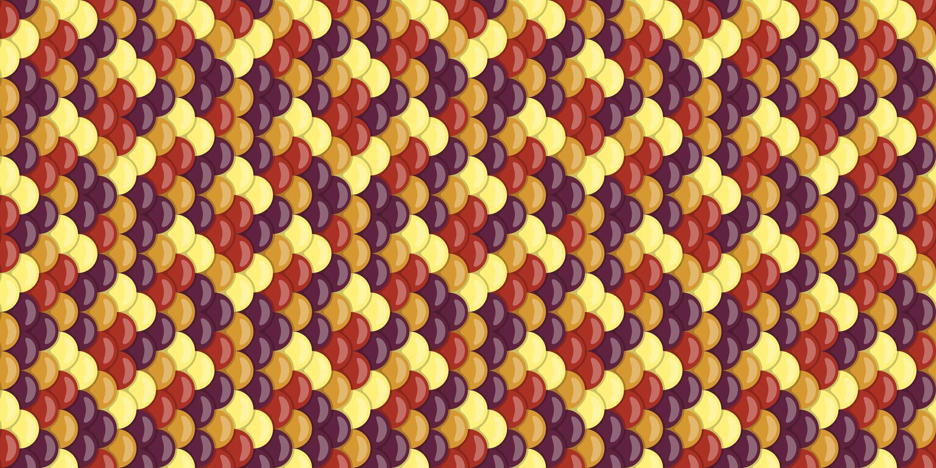 Abstract autumnal pattern. Warmtoned, overlapping circles create a textured, diagonal design. Perfect for fallthemed backgrounds, website designs, or textile prints. vector