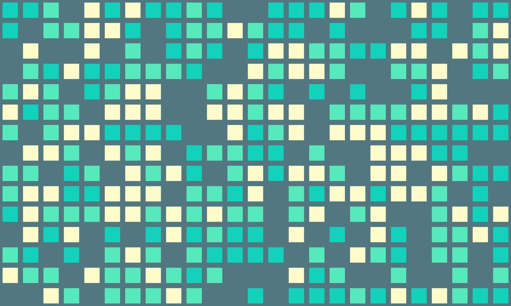 Abstract mosaic pattern of teal and cream squares on a gray background. Ideal for website backgrounds, presentations, or as a modern design element. Represents data, technology, or connectivity. vector