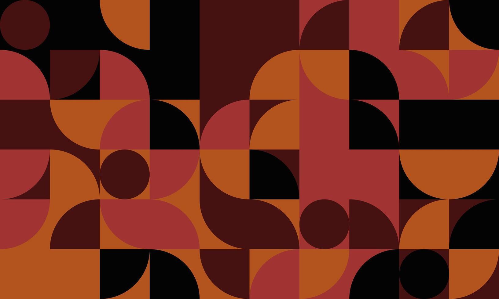 Abstract geometric pattern in warm earthy tones. Modern, minimalist design featuring circles and squares creating a dynamic, visually engaging composition. vector