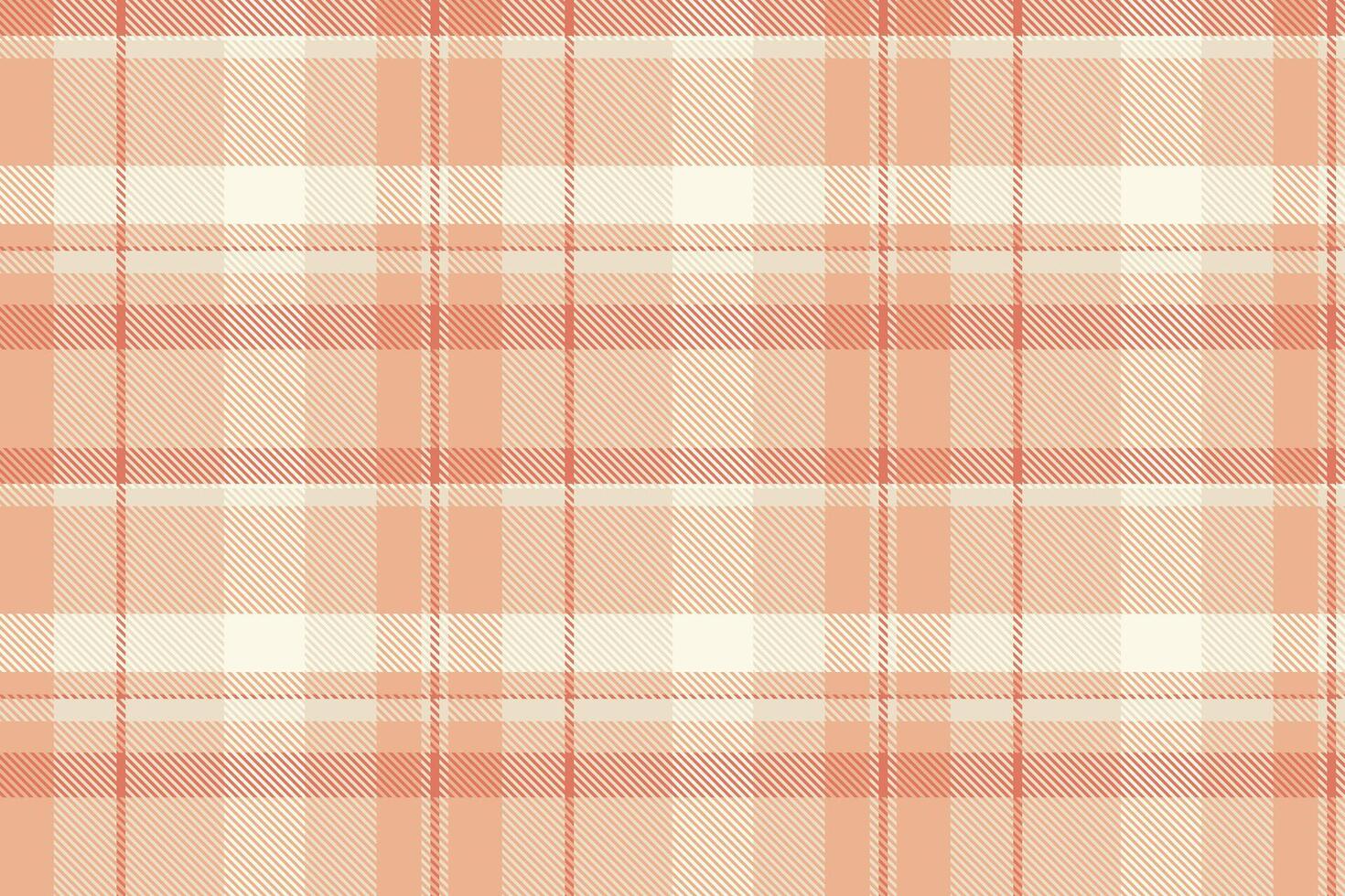 Tiny check seamless background, setting fabric plaid pattern. Sixties textile texture tartan in light and orange colors. vector