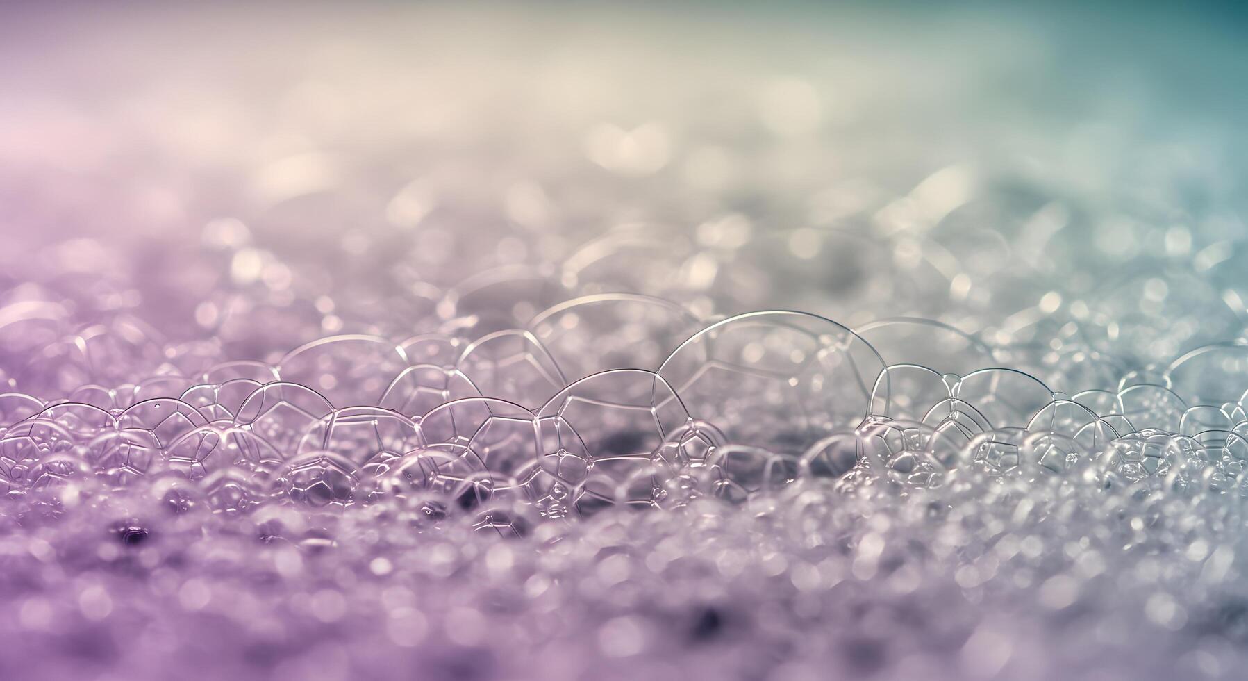 Dreamy abstract scene of delicate foam bubbles captured in soft hues, highlighting artistic forms and ethereal atmosphere in close-up photo