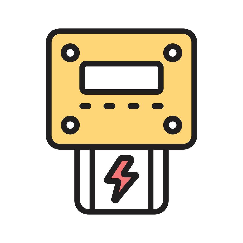 Power meter icon designed in outline style vector