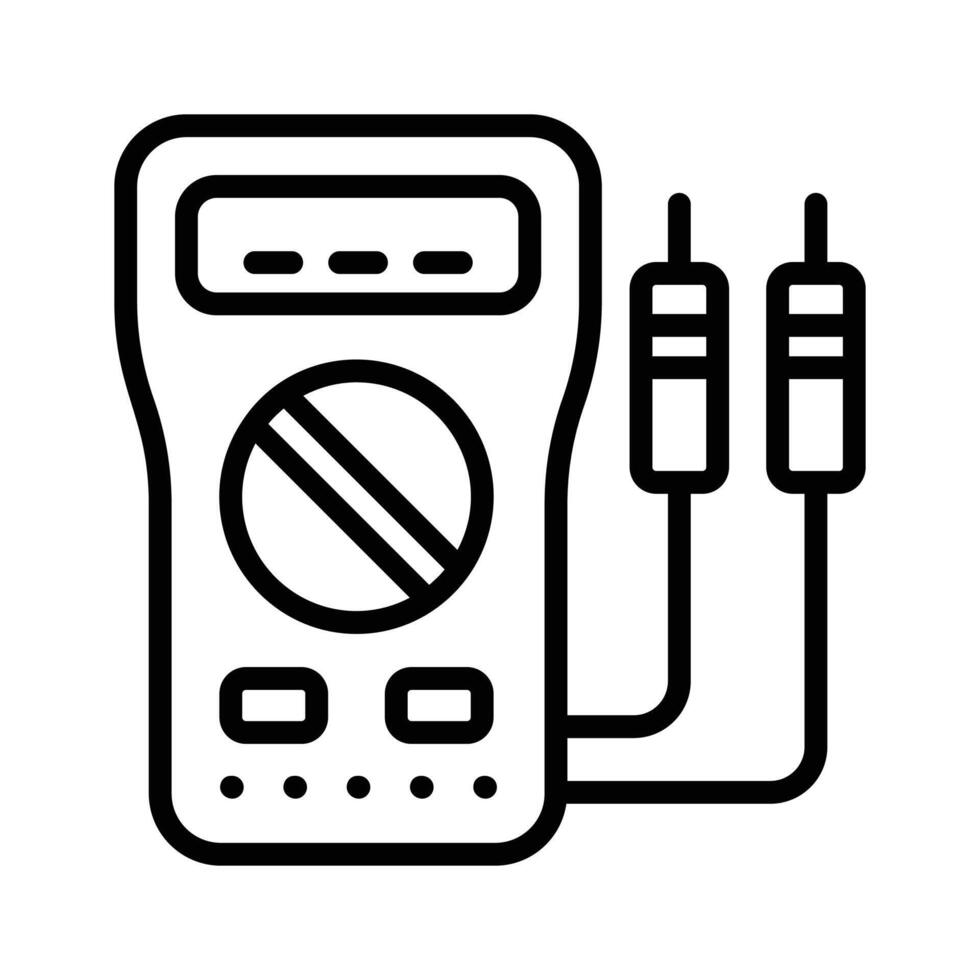 Ready to use outline style icon of voltmeter. vector