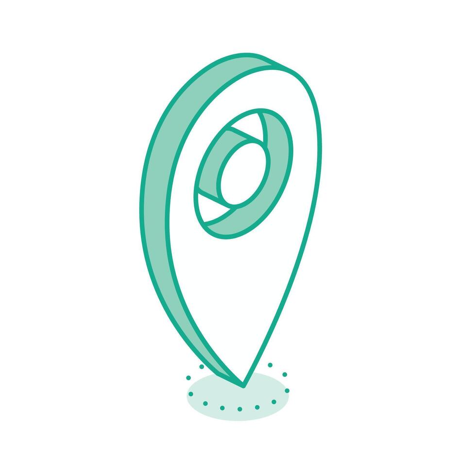 Map pointer symbol. Isometric 3d icon. Outline pictogram for web design, ui or mobile app. vector