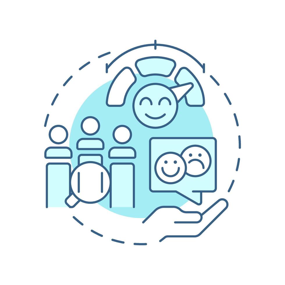 NPS score soft blue concept icon. Metric used to gauge customer loyalty and satisfaction. Gap analysis tool. Round shape line illustration. Abstract idea. Graphic design. Easy to use in blog post vector