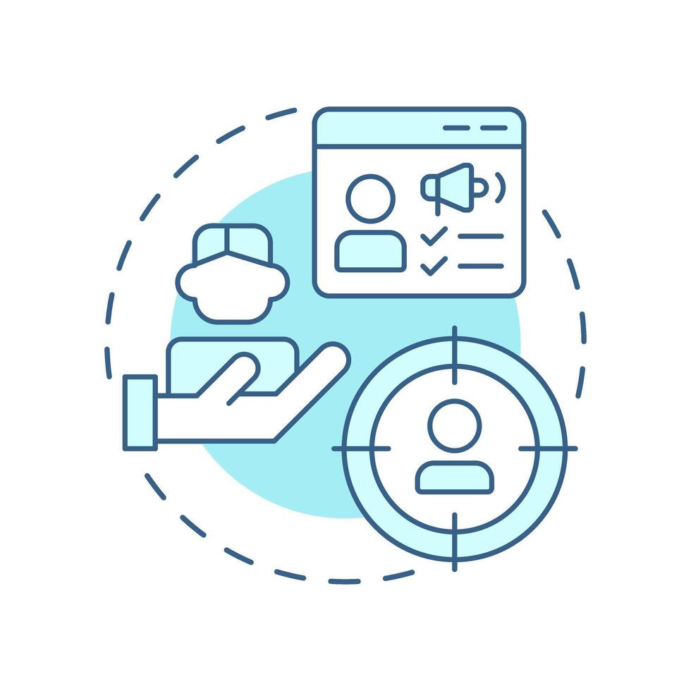 Empathy map soft blue concept icon. Understanding organization perspectives. Gap analysis tool. Business. Round shape line illustration. Abstract idea. Graphic design. Easy to use in blog post vector