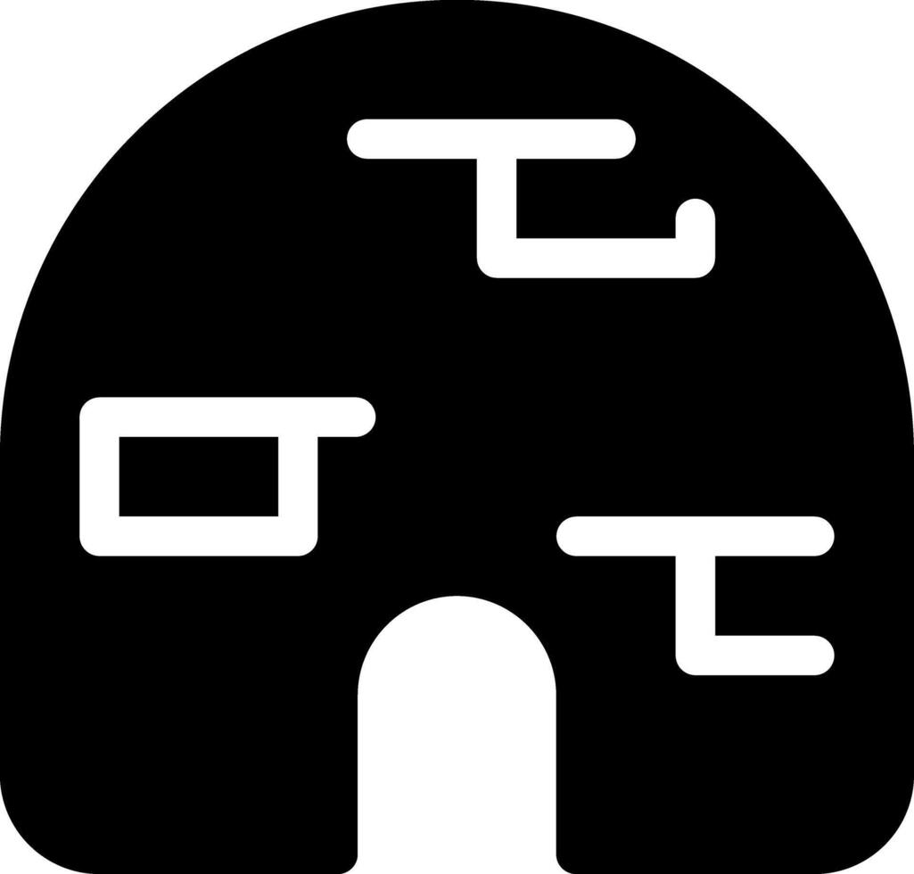 Igloo glyph ui icon. Eskimo home. Arctic shelter, building. Frost, ice. Culture, traditions. Snow, cold. Black solid silhouette symbol . User interface element isolated, pixel perfect vector