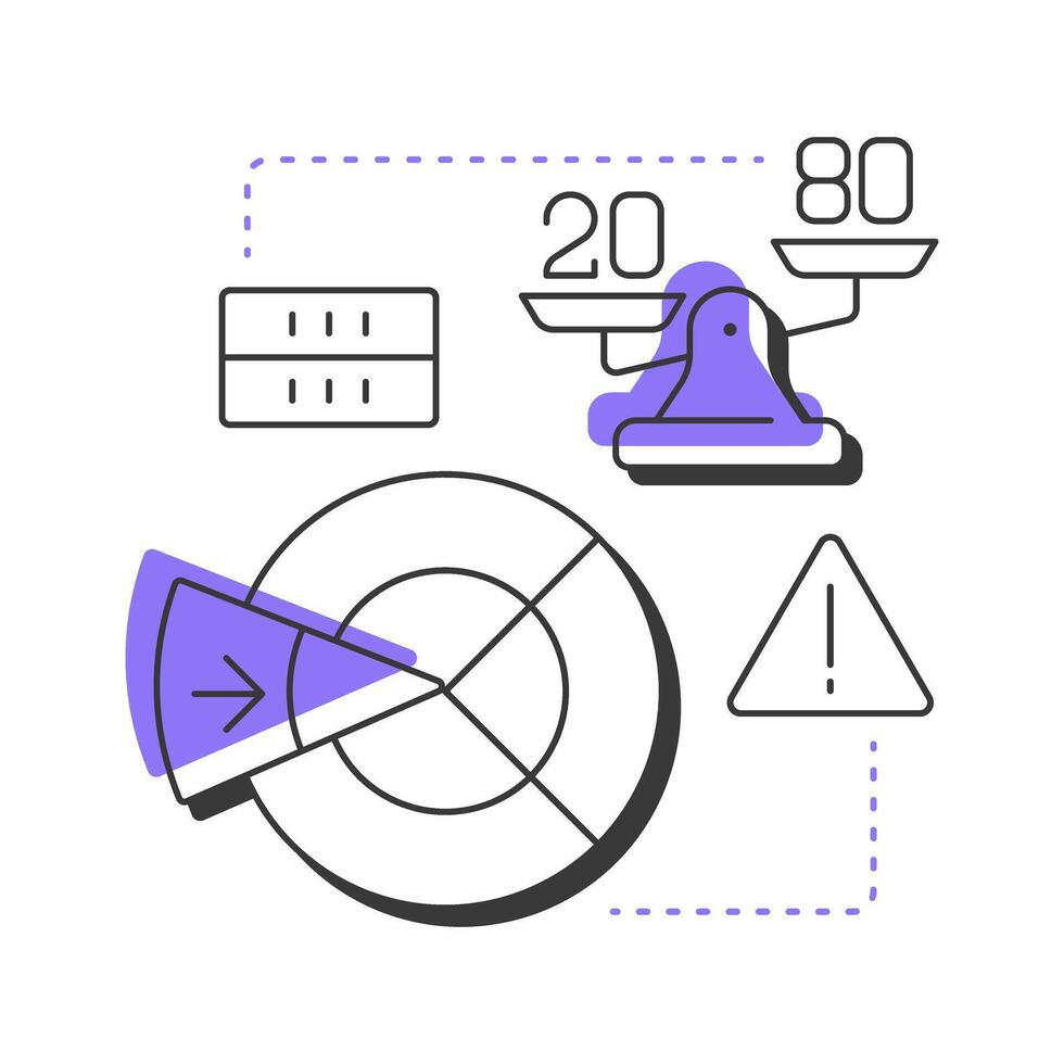 Defect clustering modern linear concept icon. Software development. Coding, programming. Data organization. Flat outline elements connected with dotted lines. Creative visual. Easy to edit vector
