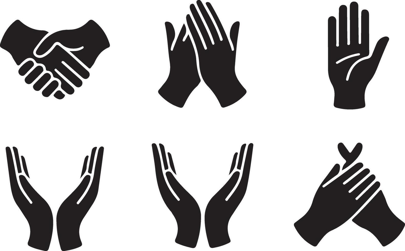 Diverse hand gestures showcasing communication, support, and positive interactions isolated on white background vector