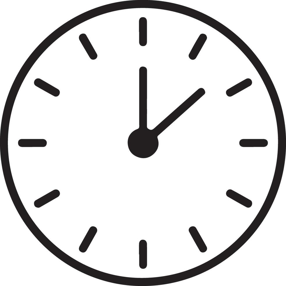 Clock showing the time at one oclock isolated on white background vector