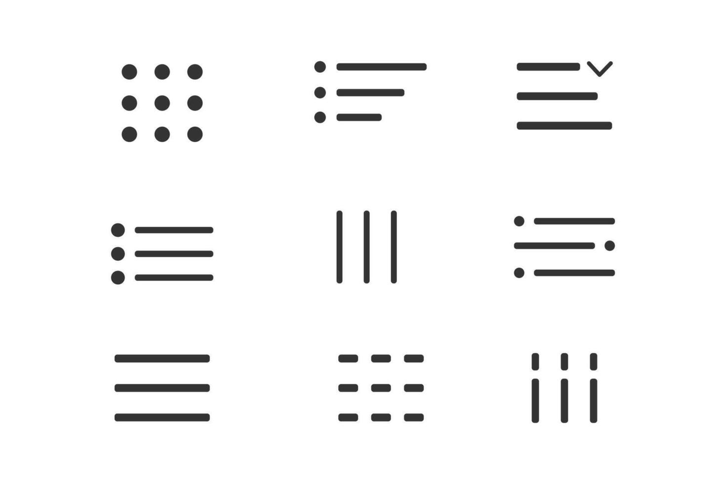 Hamburger interface menu simple line, minimal ui popup burger. Website navigation button Hamburger menu line icon Template navigation dropdown button web symbol. Interface design element vector