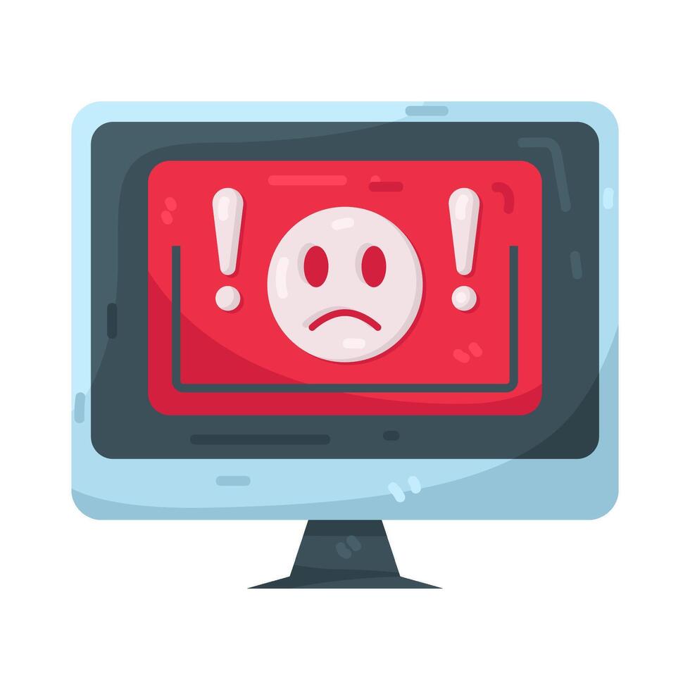 Illustration of Computer Showing System Error vector