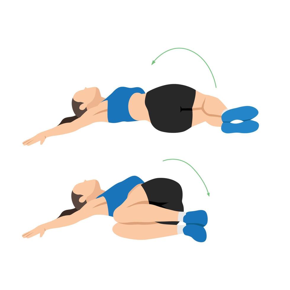 A woman demonstrating core exercises vector