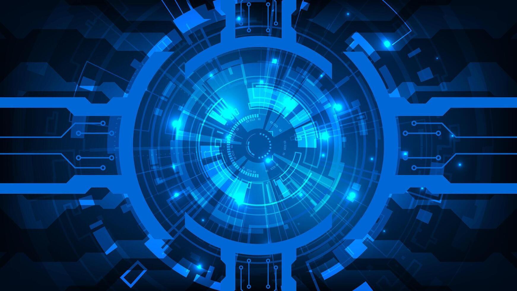 Digital hud technology abstract circuit board blue innovation concept on dark background vector