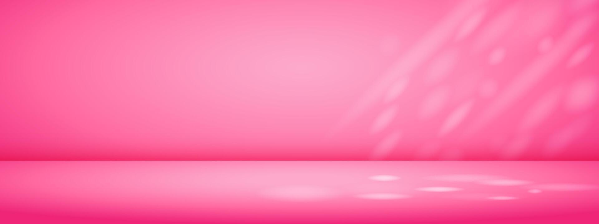 Limbo pink background with sun rays. Abstract studio gradient bg. Modern banner with empty space for advertising text. vector