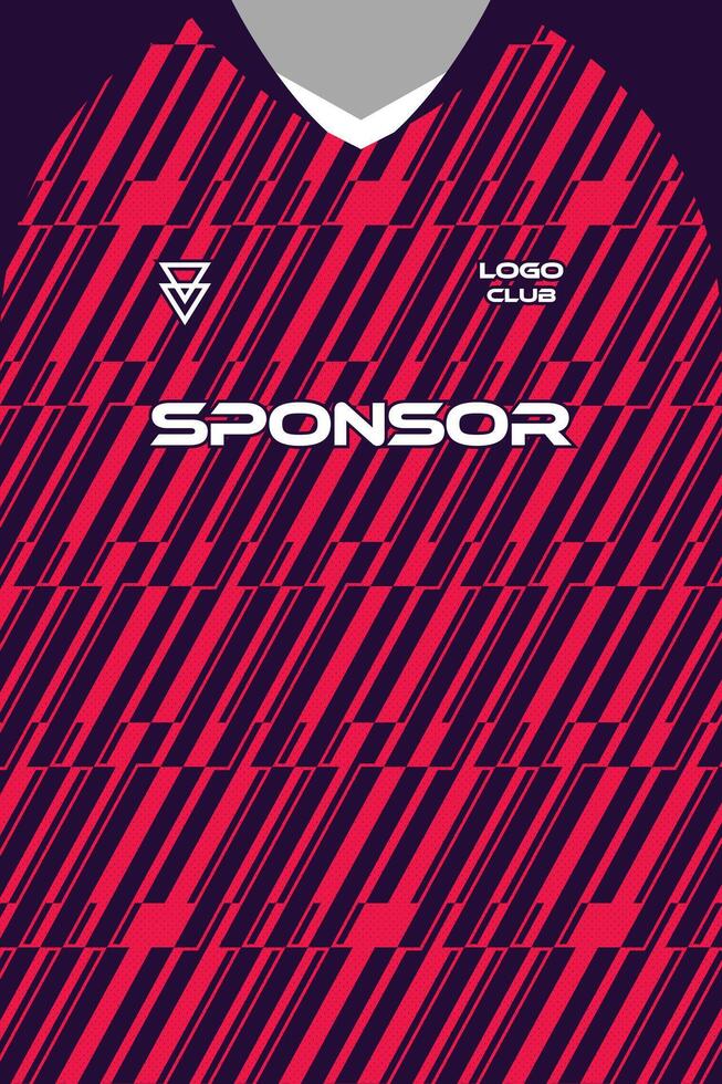 Jersey design with abstract red pattern, sport pattern sublimation design, football t-shirt template vector