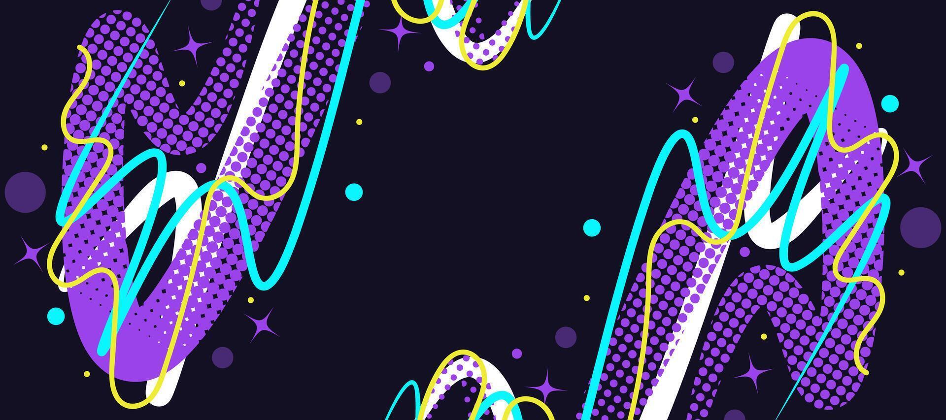 Creative Abstract Background with Colorful Lines and Halftone Dots in Pop Art Style vector