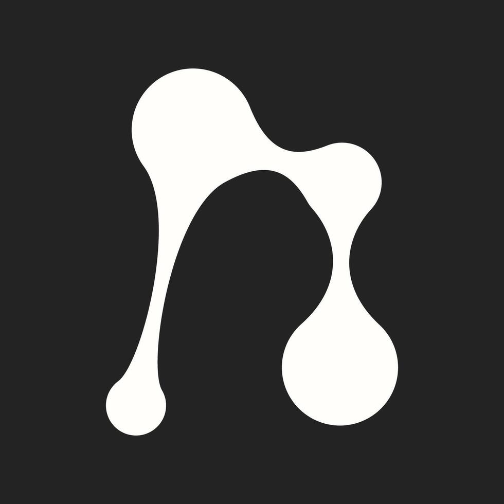 Metaball Connect Dots icon, abstract geometric shape, round blobs vector