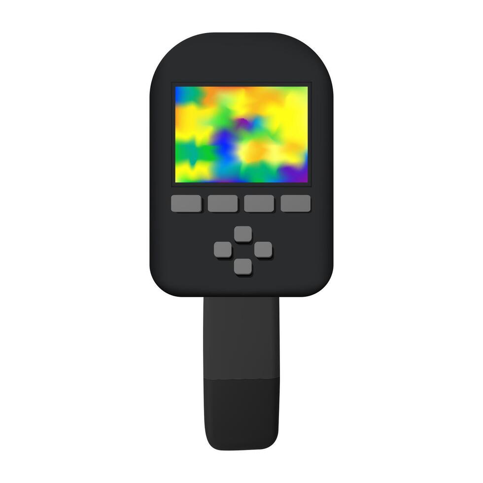 Thermal imager showing different temperature ranges on white background vector
