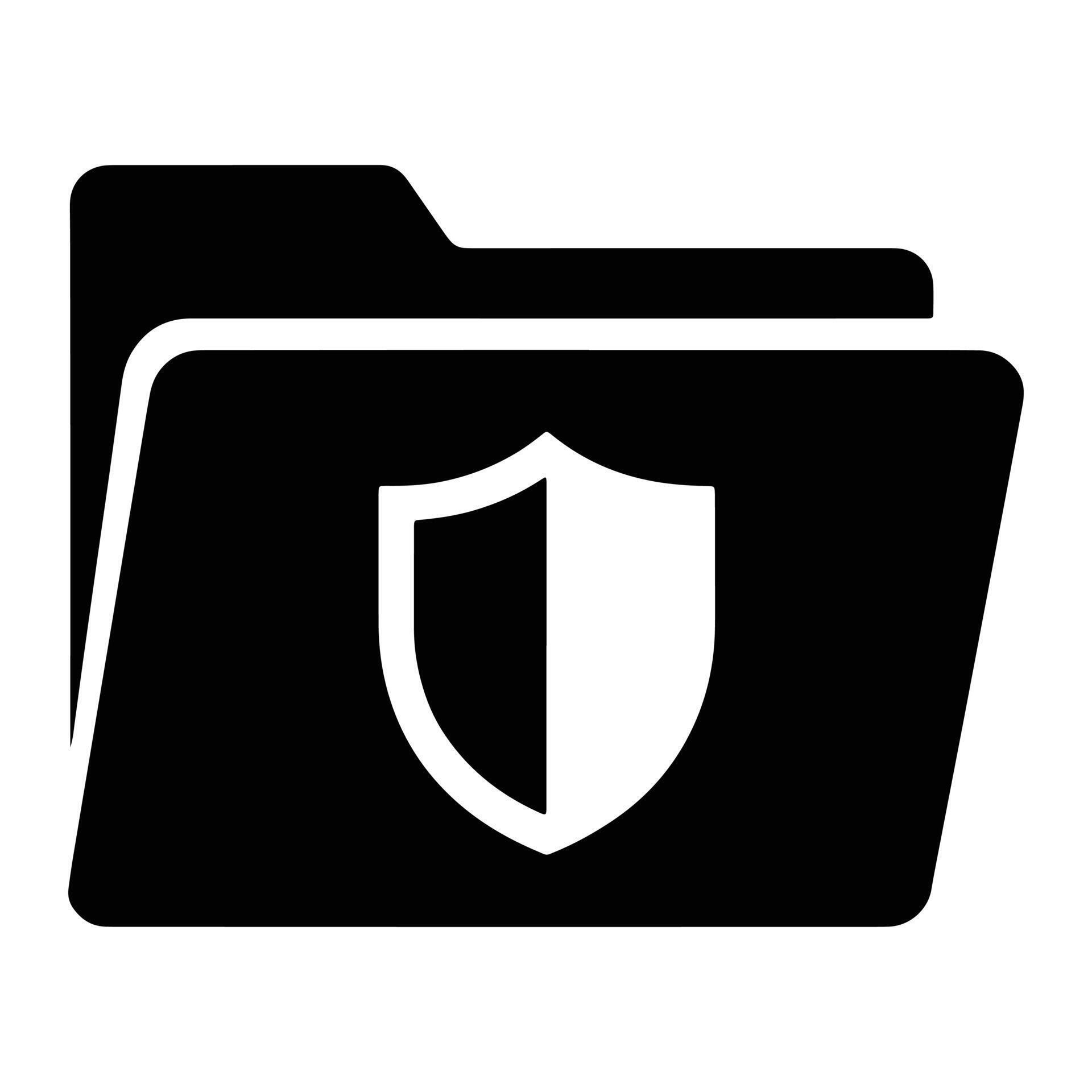 Folder with shield icon document security 69102779 Vector Art at Vecteezy