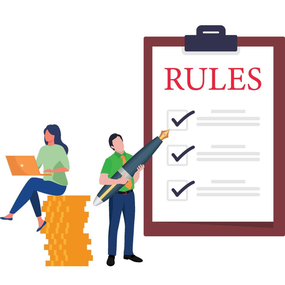 Business rules and strategies illustration vector